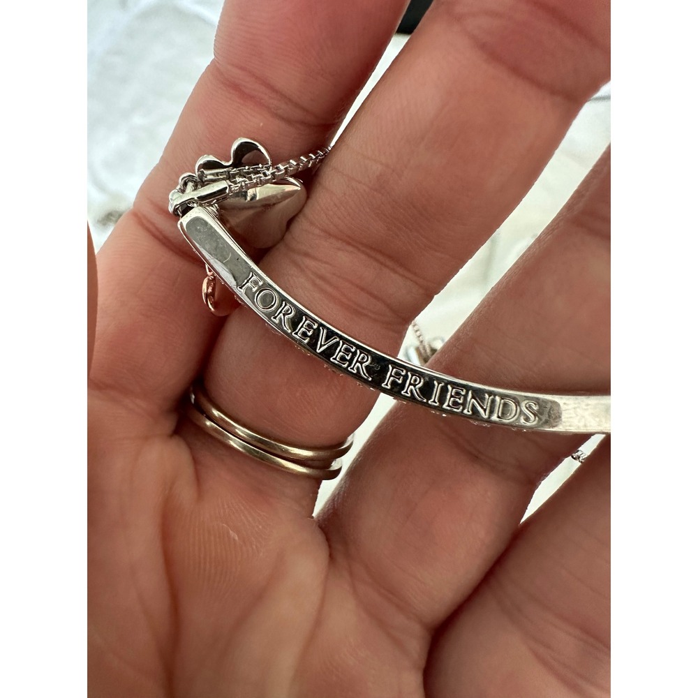 Sterling Silver Forever Friends‎ Paw Print Bracelet Adjustable Cubic Zirconia